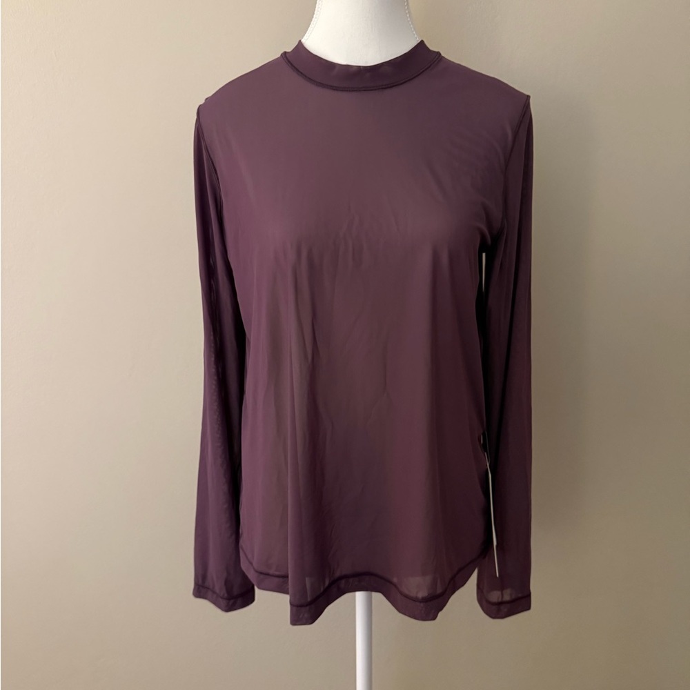 Lululemon Mauve Mesh Long Sleeve Women's Blouse
